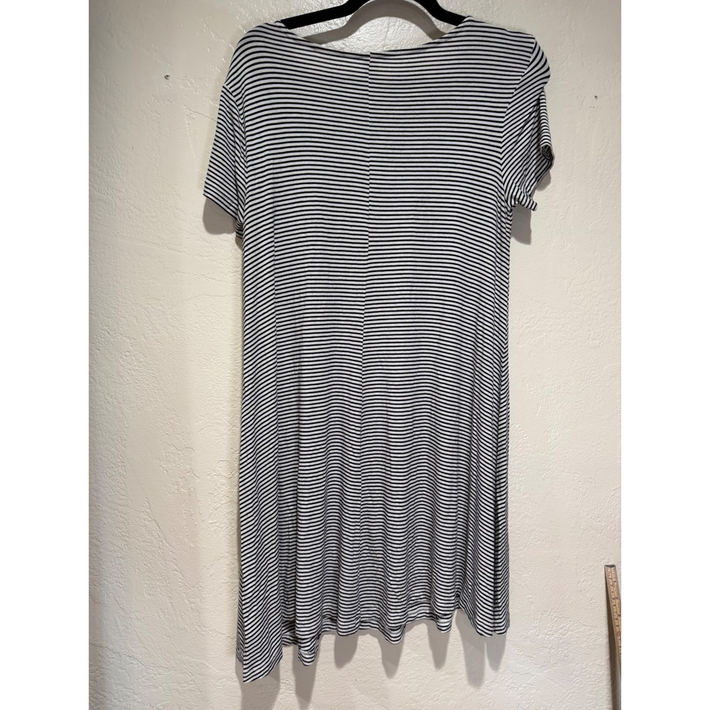 Old Navy Womens Black White Striped Short Sleeve Swing T-Shirt Dress Size M